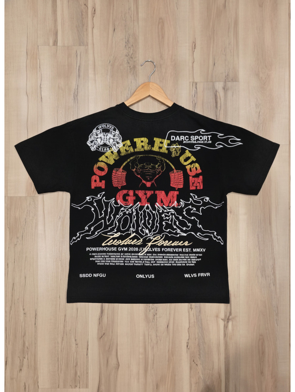 Darc Sport X Powerhouse Gym Black Graphic T-Shirt Medium Limited Edition
